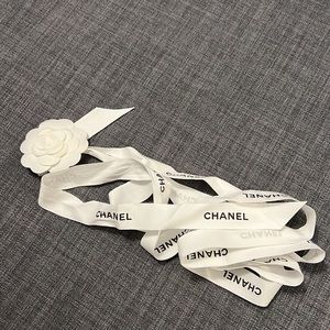 Authentic channel ribbon and flower